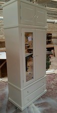 HANDMADE AYLESBURY (IVORY) 2 DRAWER WARDROBE +TOP BOX (MIRRORED WITH CRYSTAL HD