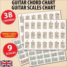 Guitar Chord Chart & Guitar Scale Chart 38 Chords 45 Scale Patterns Compact A5