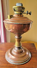 COPPER & BRASS OIL LAMP-for REPAIR or SPARES #1-622