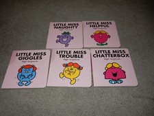 5 x LITTLE MISS BOARD BOOKS LITTLE MISS NAUGHTY,GIGGLES,CHATTERBOX,TROUBLE