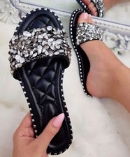WOMENS LADIES SLIP ON MULES