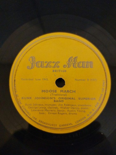 Bunk johnson weary blues - blues, 78rpm