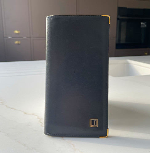 Dunhill black leather bifold - black,