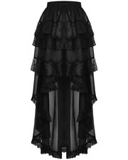Dark In Love Gothic Chiffon High Low Petticoat Skirt Black Steampunk Victorian
