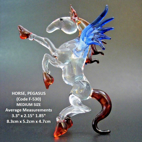 Blown glass horse figurine - glass,