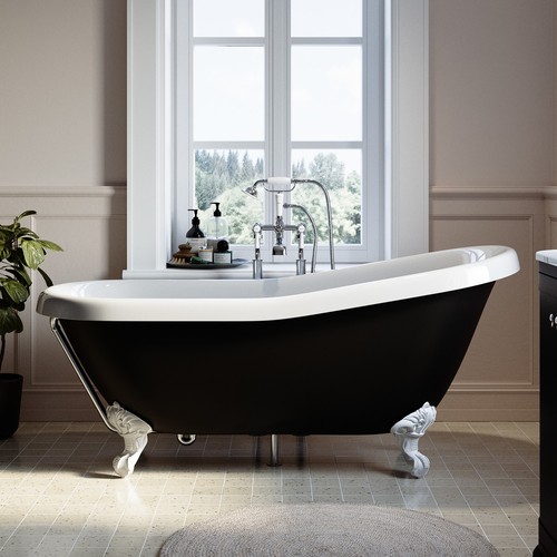 Black freestanding single - black,