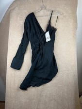 ZARA One Shoulder Black Draped