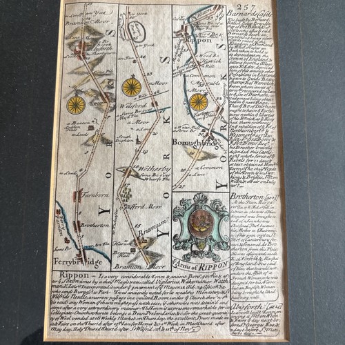 1720 framed hand coloured - framed, hand-coloured