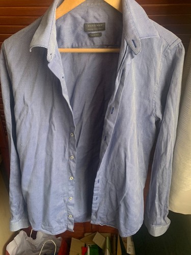 Blue zara slim - fit, shirt