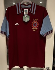 Aston Villa 1977 League Cup Final Shirt - Large - Retro Score Draw - 6 Mortimer