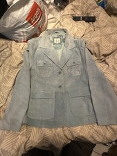 Cotswold Sheepskin Branded 100% Leather Sky blue Jacket 16