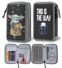Disney Baby Yoda  Filled Pencil Case,  Stationery Set School Supplies