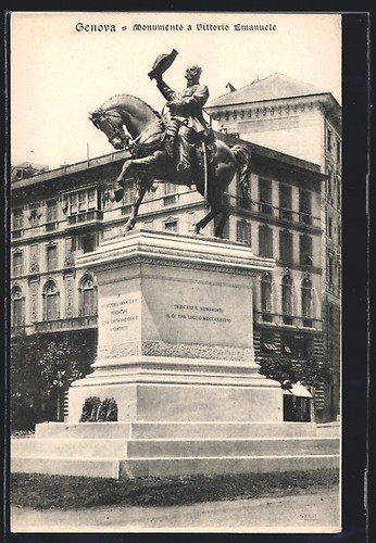 Postcard genova monumento a - postcard,