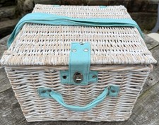 White Wicker Picnic Basket for