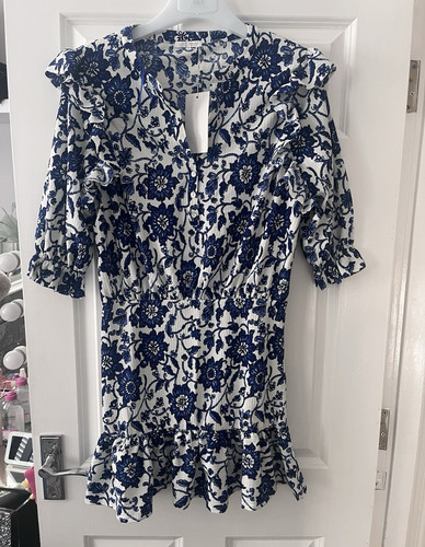Zara white blue floral - zara,