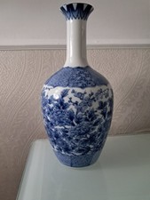 Antique Asian Blue and White Porcelain Vase 19th Century