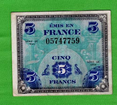 1944 wwii france francs - 1944, 5