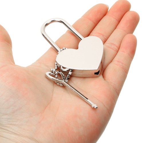 Heart shaped engraved padlocks - heart,