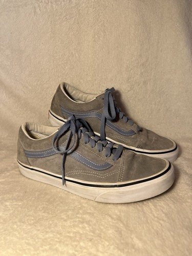 Grey vans with blue - blue, stripes