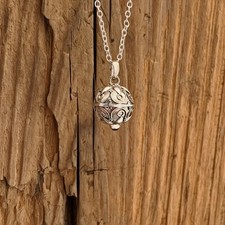 Angel Caller Sterling Silver Pendant Necklace Amethyst Harmony Bola Chime Ball