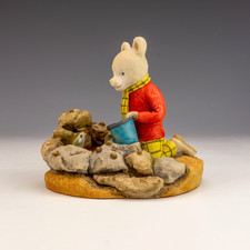 Arden Sculptures Resin Figurine - 75th Anniversary Rupert & Fish Pond Figure