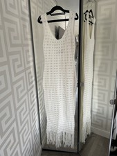 PLT Cream Crochet Fringe Beach