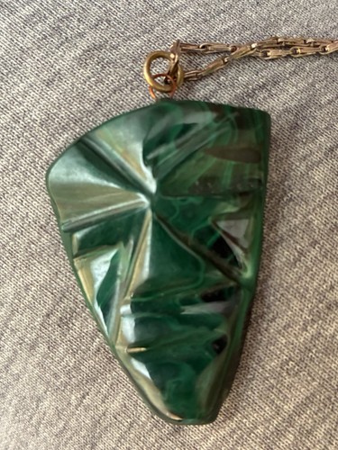 Vintage hand carved - hand, malachite