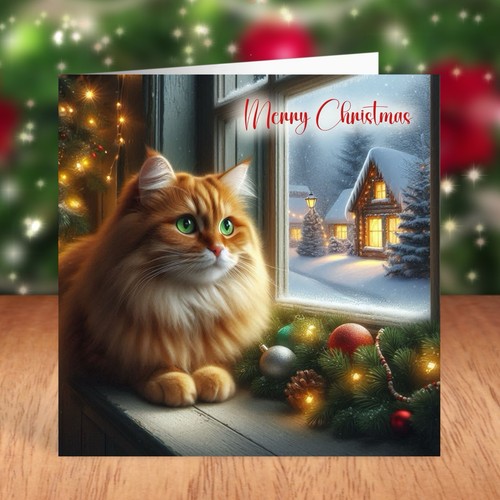 Ginger tabby cat christmas - ginger,