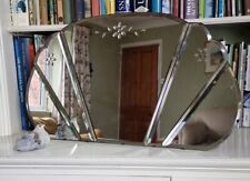 Gorgeous Vintage Original Art Deco Frameless Bevelled Edge Mirror 