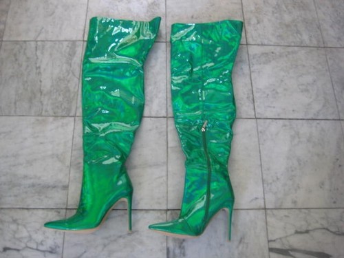 New sexy green reflective pvc - green,