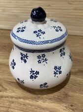 Vintage Laura Ashley Petite Fleur Johnson Brothers Sugar Bowl with lid Blue