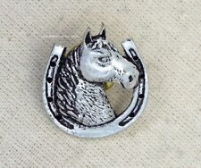 Lucky Horse Shoe Pin Badge