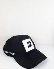 Bridgestone Golf Peaked Cap Black Canvas Tour B Adjustable One Size Breathable 