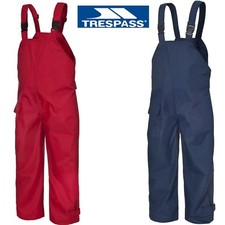 TRESPASS KIDS WATERPROOF DUNGAREES RAIN OVER TROUSERS BOYS OR GIRLS 12m to12yrs