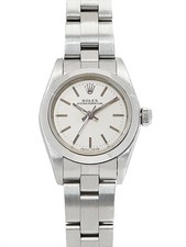 ROLEX Oyster Perpetual 76080 Silver Case Size 24mm Ladies Used Watch #111926