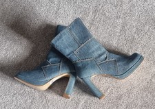 Womens Denim Studded Platform