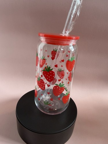 Strawberry tumbler 16oz - strawberry,