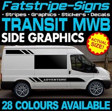 to fit FORD TRANSIT MWB GRAPHICS STICKERS STRIPES DECALS MK6 MK7 CAMPER VAN