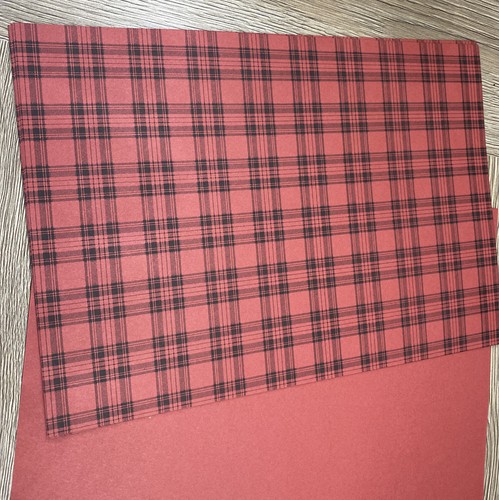 Red tartan backing card - red,