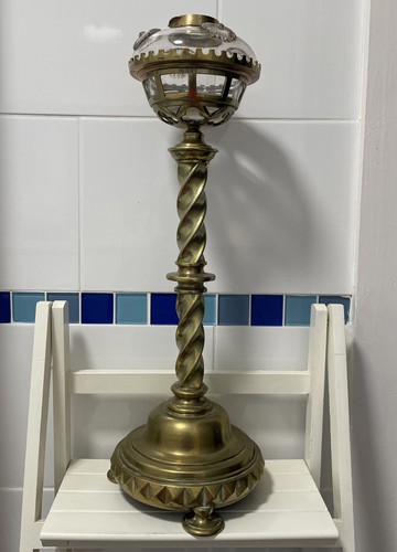 19th century glass oil - , lamp
