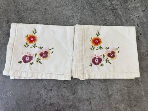 Vintage linen mix tray covers - linen,