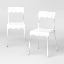 2pk Scalloped Metal Dining