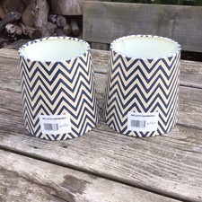 Pooky 14cm Tall Hand Painted Card Tapered Lamp Shade In Blue Ocean Maps New x2