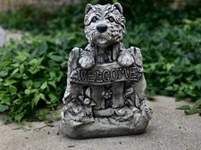 Yorkie welcome sign Concrete yorkie statue Cement yorkshire sculpture Unique dog