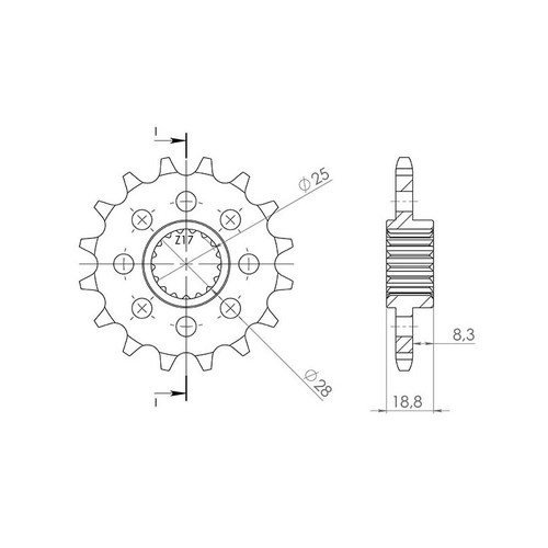 Sgr sprocket p520 d17 - sprocket, p520-d17