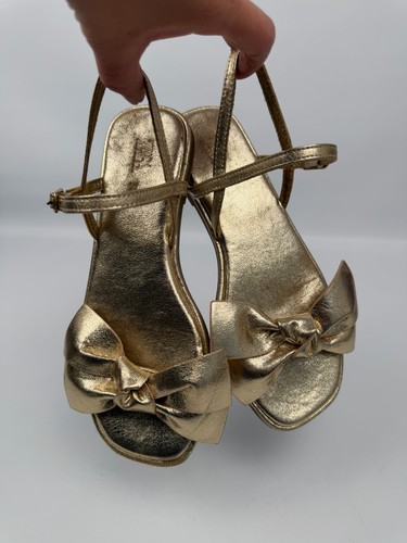 Zara gold metallic bow - zara,