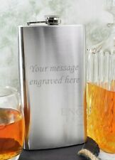 Personalised 12oz Large Stainless Steel Hip Flask Best Man Usher FREE Engraving