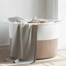 Laundry Basket Brown and White