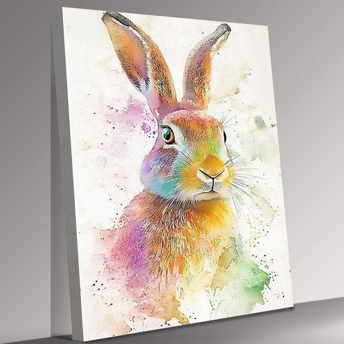 Hare watercolour pastel