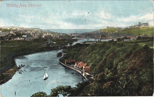 Whitby from larpool postcard - larpool,